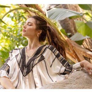 THML Anthropologie Top Aztec Bohemian Shirt Medium